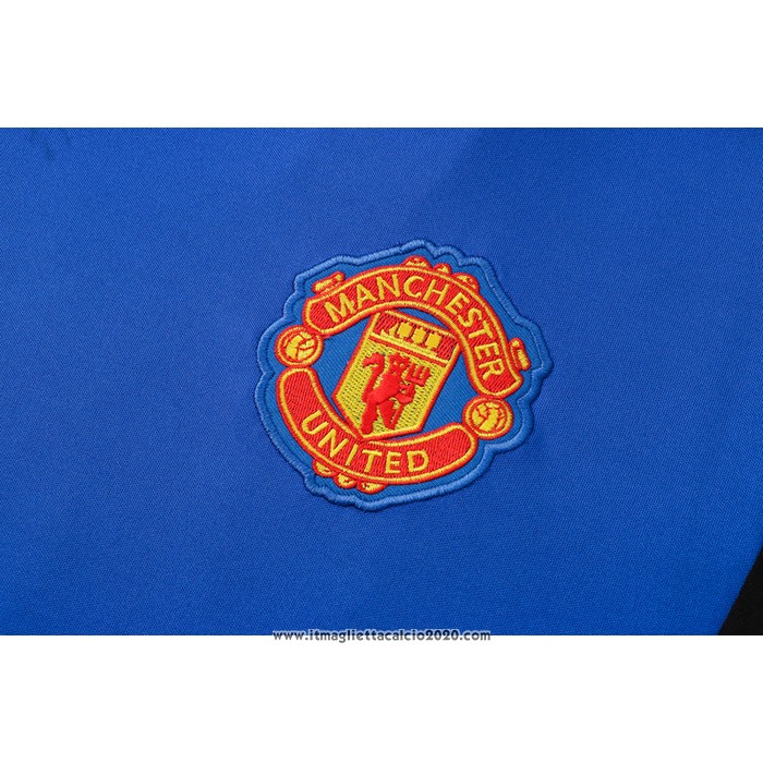 Tuta da Track Manchester United Manica Corta 2021 2022 Blu